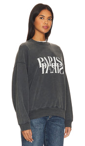 ANINE BING Jaci Paris Sweatshirt in Black