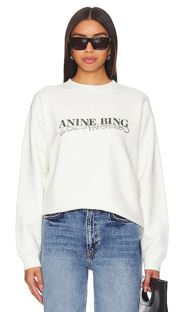 ANINE BING Ramona Sweatshirt Doodle in Ivory - ANINE BING Sweat-shirt Ramona Doodle en ivoire - ANINE BING Ramona 象牙色运动衫涂鸦 - ANINE BING Ramona Sweatshirt Doodle in Elfenbein - ANINE BING Ramona 스웨트셔츠 Doodle in Ivory - ANINE BING Ramona Felpa Doodle in avorio