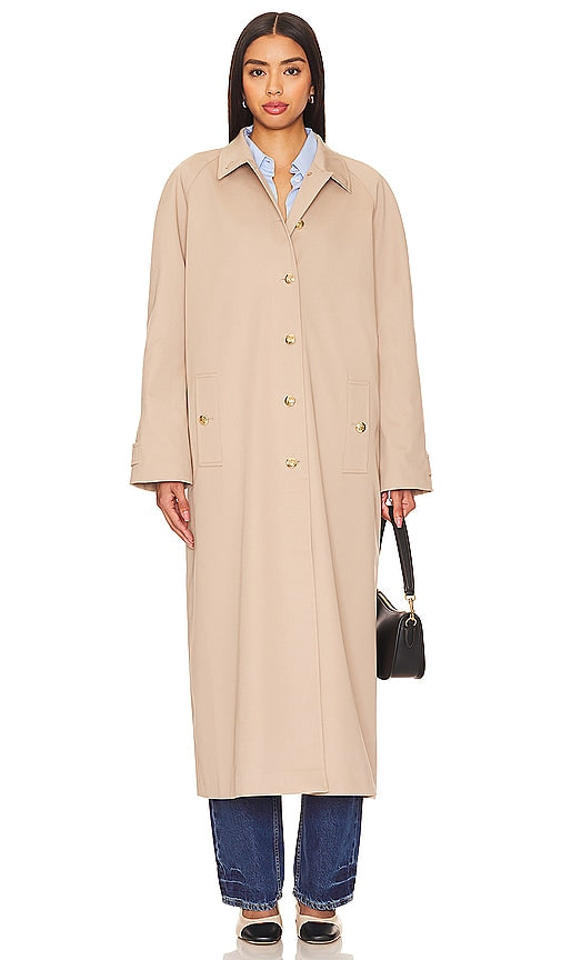 ANINE BING Randy Maxi Trench in Taupe