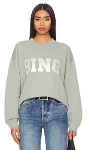 ANINE BING Tyler Sweatshirt in Sage - ANINE BING Sweat-shirt Tyler en sauge - ANINE BING Tyler 鼠尾草色运动衫 - ANINE BING Tyler Sweatshirt in Salbei - ANINE BING 타일러 스웨트셔츠 - ANINE BING Felpa Tyler in salvia