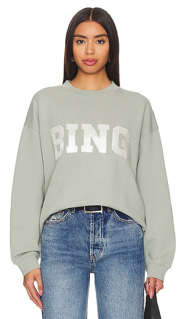 ANINE BING Tyler Sweatshirt in Sage - ANINE BING Sweat-shirt Tyler en sauge - ANINE BING Tyler 鼠尾草色运动衫 - ANINE BING Tyler Sweatshirt in Salbei - ANINE BING 타일러 스웨트셔츠 - ANINE BING Felpa Tyler in salvia