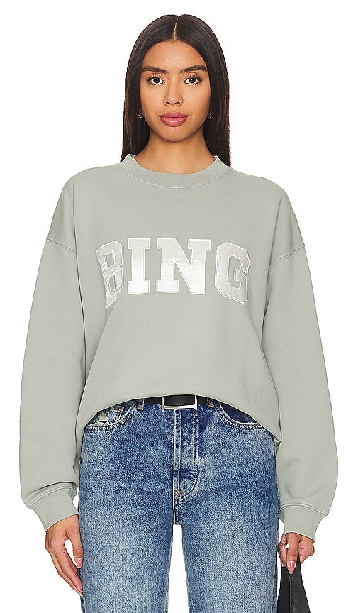 ANINE BING Tyler Sweatshirt in Sage - ANINE BING Sweat-shirt Tyler en sauge - ANINE BING Tyler 鼠尾草色运动衫 - ANINE BING Tyler Sweatshirt in Salbei - ANINE BING 타일러 스웨트셔츠 - ANINE BING Felpa Tyler in salvia