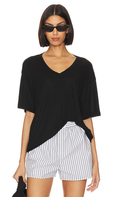 ANINE BING Vale Tee in Black - ANINE BING Vale T-shirt en noir - ANINE BING Vale 黑色 T 恤 - ANINE BING Vale T-Shirt in Schwarz - ANINE BING 베일 티셔츠 - T-shirt ANINE BING Vale in nero