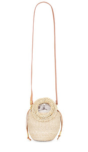 Aranaz Carmen Mini Bucket Bag in Beige