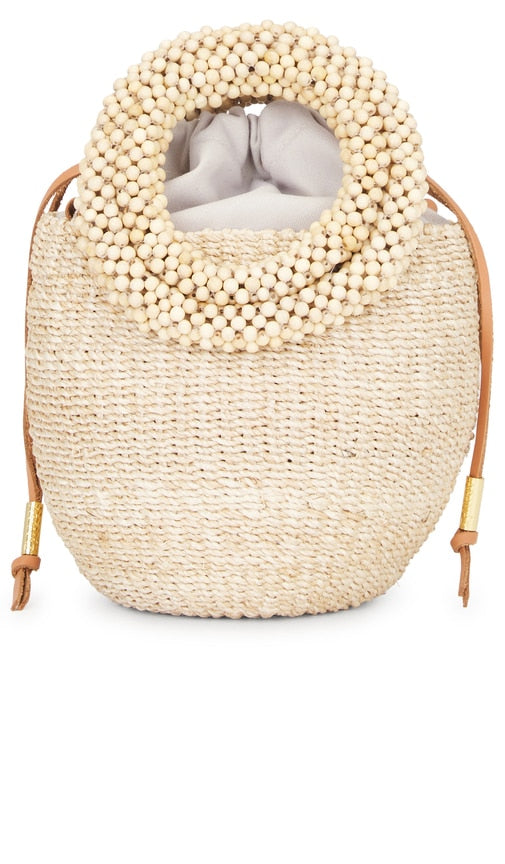 Aranaz Carmen Mini Bucket Bag in Beige
