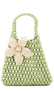 Aranaz Trapezoid Flora Bag in Green