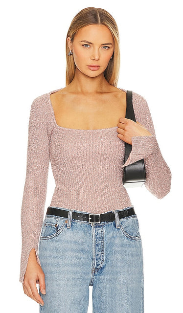 ASTR the Label Marina Sweater in Rose - ASTR the Label Marina Pull en Rose - ASTR the Label Marina 玫瑰色毛衣 - ASTR the Label Marina Pullover in Rose - ASTR 더 라벨 마리나 스웨터 로즈 색상 - ASTR il maglione Marina Label in rosa