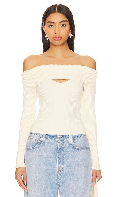 ASTR the Label Ainsley Sweater in White - ASTR the Label - Pull Ainsley en blanc - ASTR the Label Ainsley 白色毛衣 - ASTR the Label Ainsley Pullover in Weiß - ASTR the Label Ainsley 스웨터 화이트 색상 - ASTR il maglione Label Ainsley in bianco