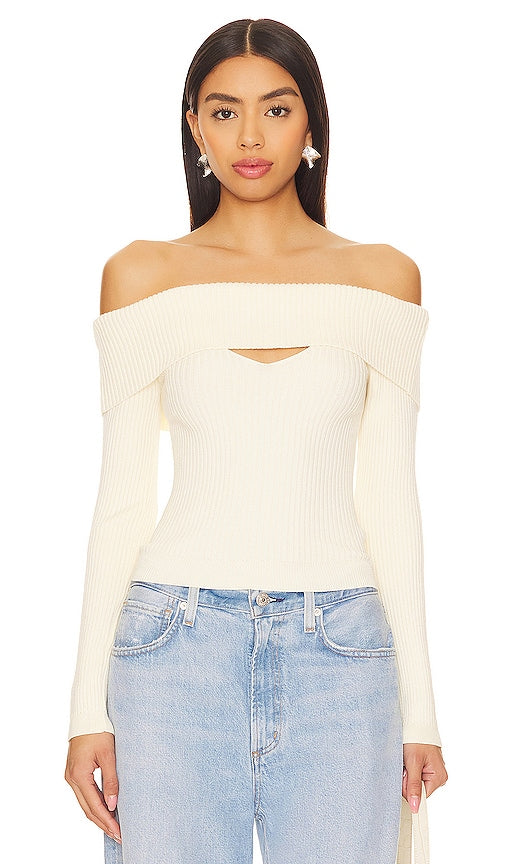 ASTR the Label Ainsley Sweater in White - ASTR the Label - Pull Ainsley en blanc - ASTR the Label Ainsley 白色毛衣 - ASTR the Label Ainsley Pullover in Weiß - ASTR the Label Ainsley 스웨터 화이트 색상 - ASTR il maglione Label Ainsley in bianco
