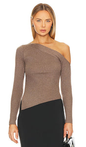 ASTR the Label Aldari Sweater in Chocolate - ASTR the Label Pull Aldari en Chocolat - ASTR the Label Aldari 巧克力毛衣 - ASTR the Label Aldari Pullover in Schokolade - ASTR 더 라벨 알다리 스웨터 초콜릿 색상 - ASTR il maglione dell'etichetta Aldari in cioccolato