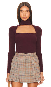ASTR the Label Izabella Sweater in Wine - ASTR the Label Pull Izabella en Vin - ASTR the Label 酒红色伊莎贝拉毛衣 - ASTR the Label Izabella Pullover in Wein - ASTR 더 라벨 이자벨라 스웨터 와인 색상 - ASTR l'etichetta Izabella maglione nel vino