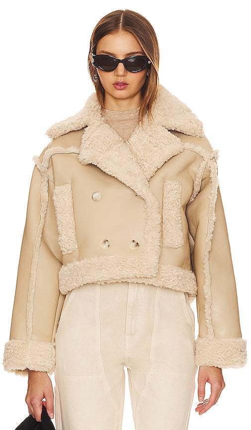 ASTR the Label Luciana Faux Leather Jacket in Tan