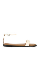 ATP Atelier Cerea Sandals in Beige | Linen Strappy Flats for Women