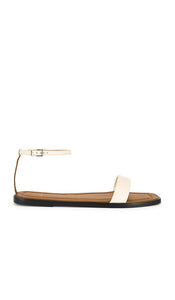 ATP Atelier Cerea Sandals in Beige | Linen Strappy Flats for Women