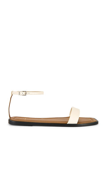 ATP Atelier Cerea Sandals in Beige | Linen Strappy Flats for Women
