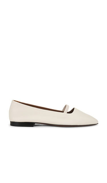 ATP Atelier Loria Linen Nappa Flats in Ivory | Linen Ballet Flats for Women