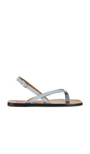 ATP Atelier Teolo Sandals in Grey | Temporale Strappy Flats for Women