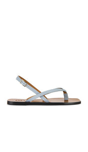 ATP Atelier Teolo Sandals in Grey | Temporale Strappy Flats for Women