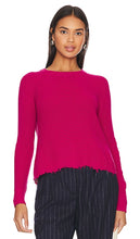 Autumn Cashmere Distressed Scallop Sweater in Fuschia