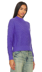 Autumn Cashmere Chevron Mock Neck in Purple