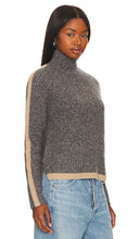 Autumn Cashmere Tipped Mock Neck Sweater in Grey