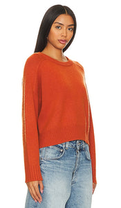 Autumn Cashmere Cropped Boxy Sweater in Rust