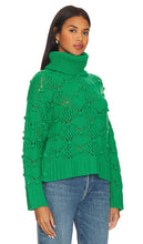 Autumn Cashmere Side Button Popcorn Cowl Neck in Green