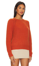 Autumn Cashmere Relaxed Open Raglan Crew Neck in Burnt Orange