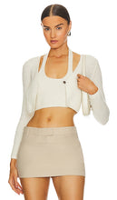 Alexander Wang Twinset Halter Long Sleeve Cardigan in Cream - Alexander Wang Twinset Cardigan dos nu à manches longues en crème - Alexander Wang 奶油色 Twinset 挂脖长袖开衫 - Alexander Wang Twinset Neckholder-Langarm-Cardigan in Creme - Alexander Wang 트윈셋 홀터 롱슬리브 카디건(크림색) - Cardigan a maniche lunghe Halter Alexander Wang Twinset in crema