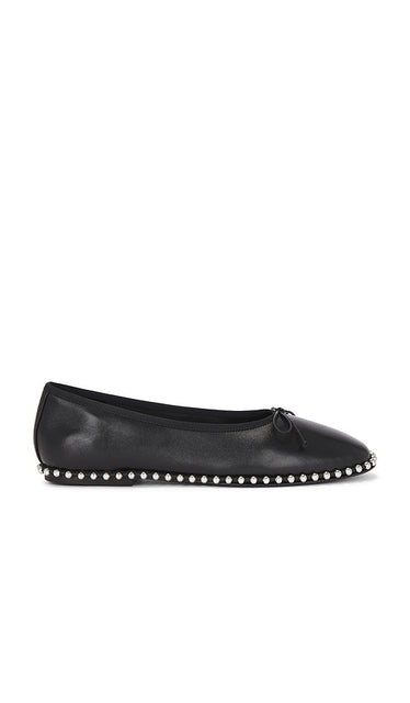 Alexander Wang Lina Ballchain Flat in Black | Black Ballet Flats for Women