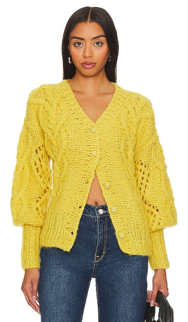 AYNI Sonqollay Cardigan in Lemon - Cardigan AYNI Sonqollay en citron - AYNI Sonqollay 柠檬色开衫 - AYNI Sonqollay Cardigan in Zitrone - AYNI Sonqollay 가디건 - Cardigan AYNI Sonqollay color limone