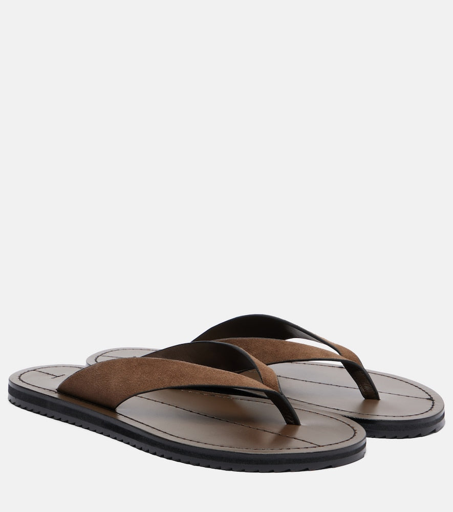 A.Emery Flora suede thong sandals