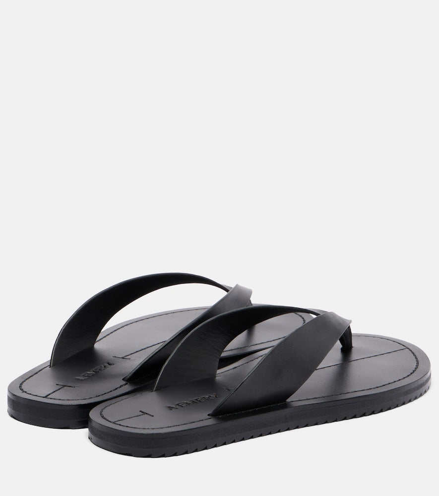A.Emery Flora leather thong sandals - Black Flat Sandals