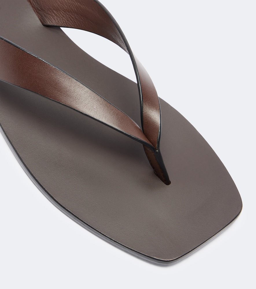 A.Emery Kinto leather thong sandals - Brown Flat Sandals