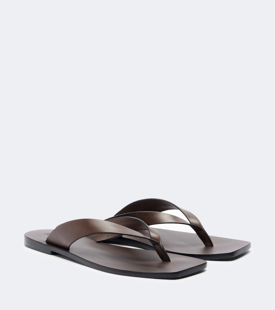 A.Emery Kinto leather thong sandals - Brown Flat Sandals