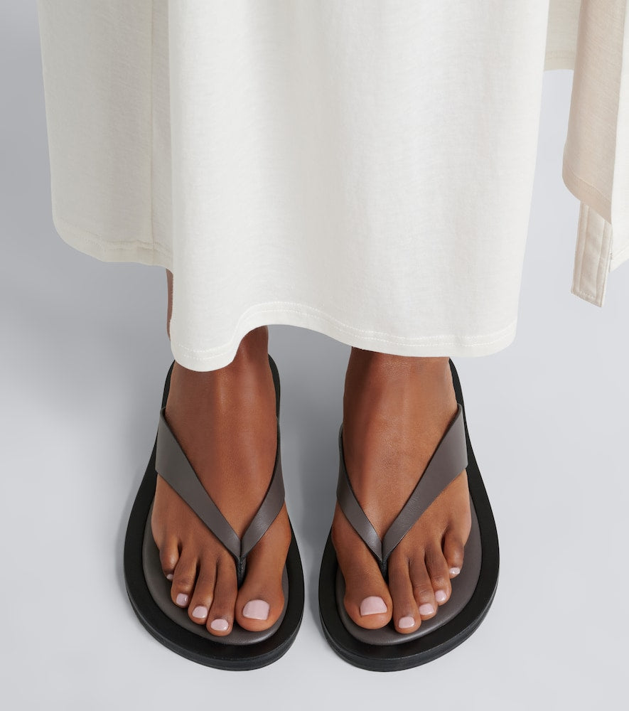 A.Emery Marcelle leather thong sandals in Grey - Flat Sandals