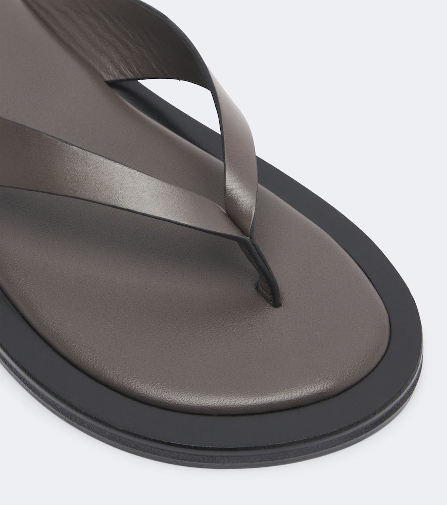 A.Emery Marcelle leather thong sandals in Grey - Flat Sandals