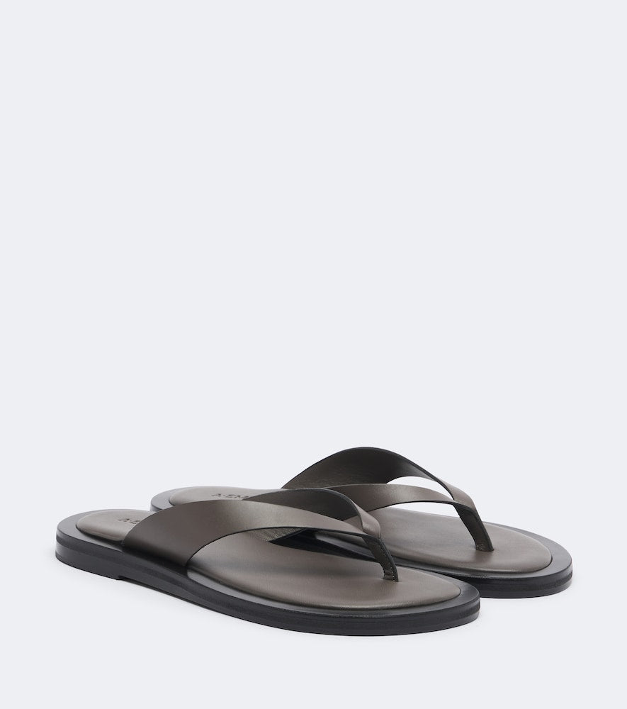 A.Emery Marcelle leather thong sandals in Grey - Flat Sandals