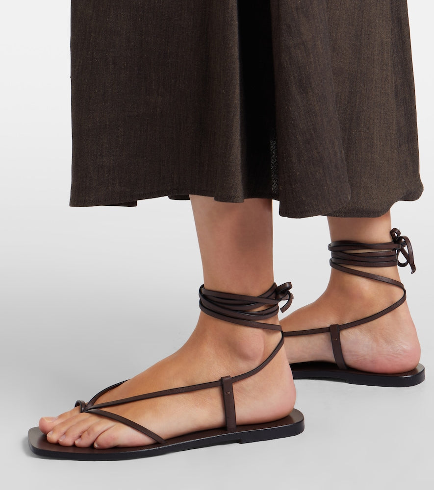 Brown A.Emery Nolan leather thong sandals - Flat Sandals