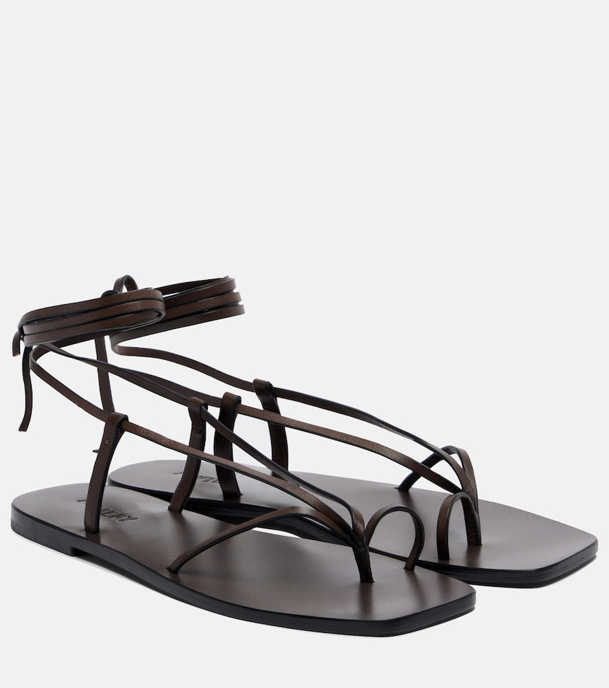 Brown A.Emery Nolan leather thong sandals - Flat Sandals