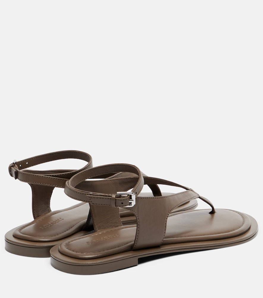 Brown A.Emery Sabine leather thong sandals - Flat Sandals