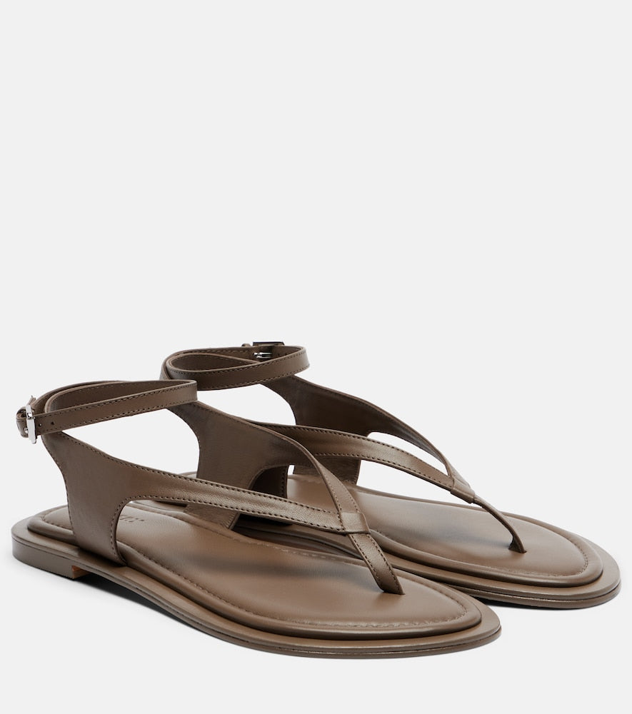 Brown A.Emery Sabine leather thong sandals - Flat Sandals
