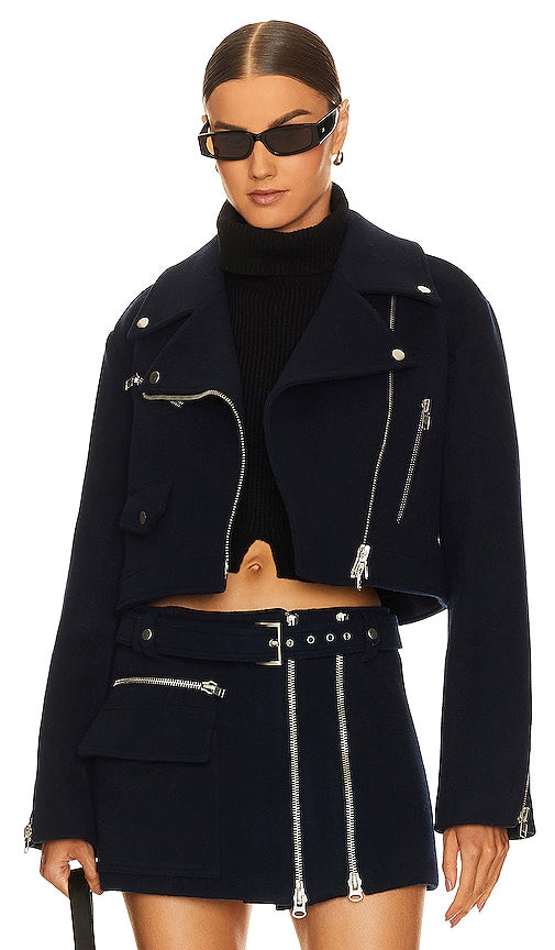 A.L.C. Oxford Jacket in Navy - A.L.C. Veste Oxford en bleu marine - A.L.C.海军蓝牛津夹克 - A.L.C. Oxford-Jacke in Marineblau - A.L.C. 옥스포드 자켓 - A.L.C. Giacca Oxford in blu marino