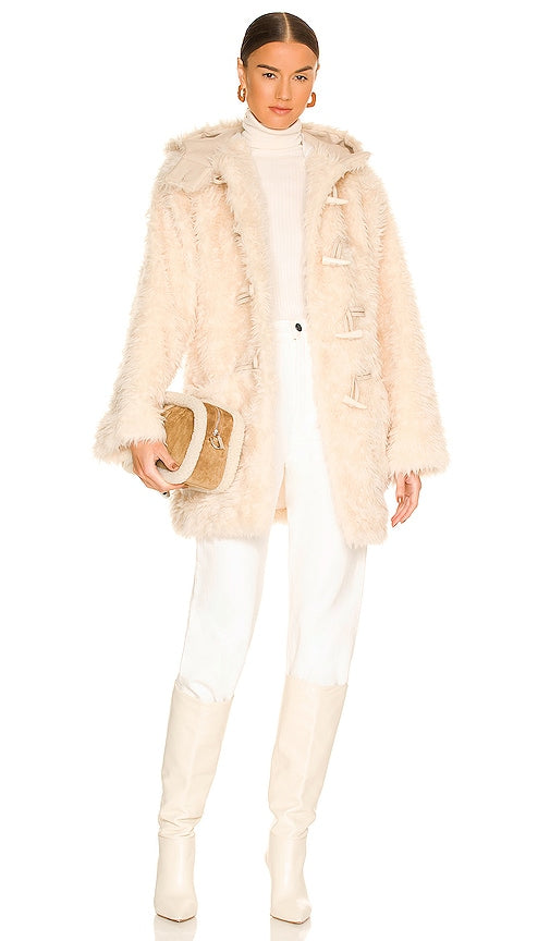 A.L.C. Winston Faux Fur Coat in Cream - A.L.C. Manteau Winston en fausse fourrure en crème - A.L.C.奶油色 Winston 人造毛皮大衣 - A.L.C. Winston Kunstpelzmantel in Creme - A.L.C. Winston 인조 퍼 코트 - A.L.C. Cappotto in pelliccia sintetica Winston color crema