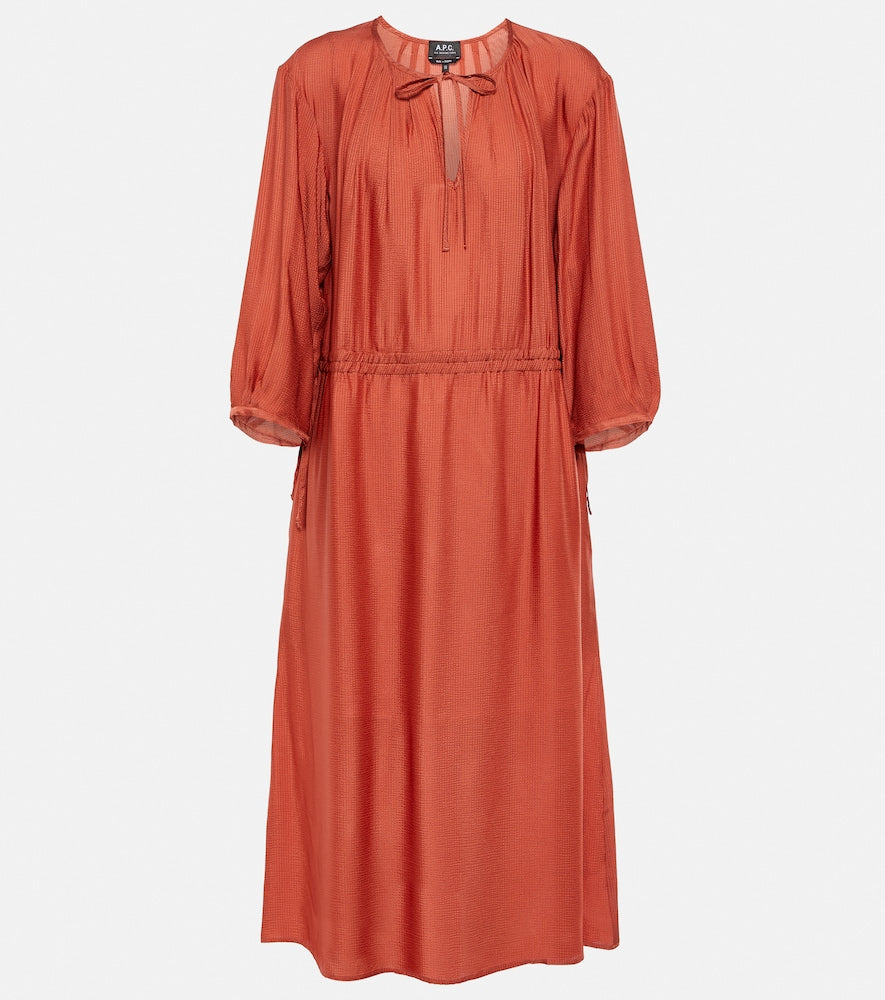 A.P.C. Eve pleated jersey midi dress. A.P.C. Eve 褶皱针织中长连衣裙