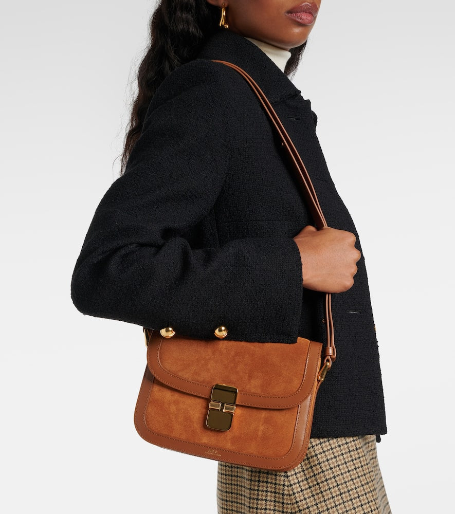 A.P.C. Grace Small leather and suede bag