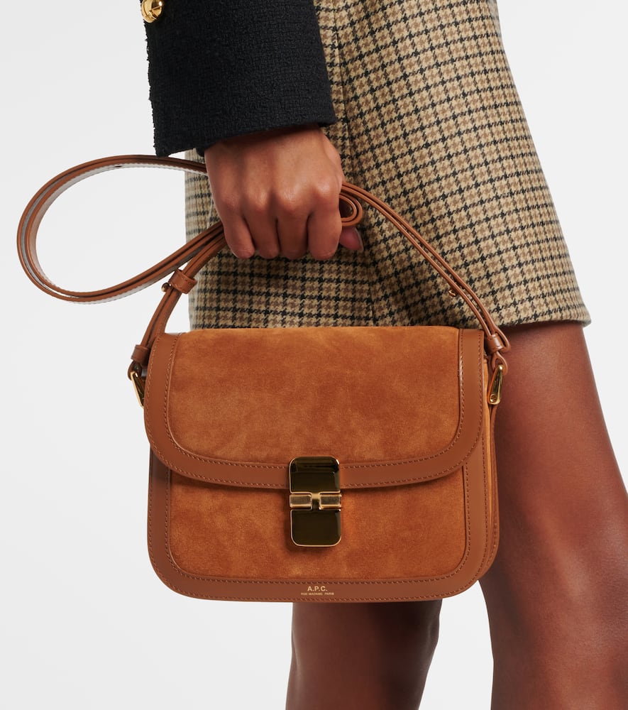 A.P.C. Grace Small leather and suede bag