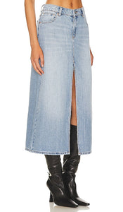 Abrand Sylvie Midi Skirt in Blue