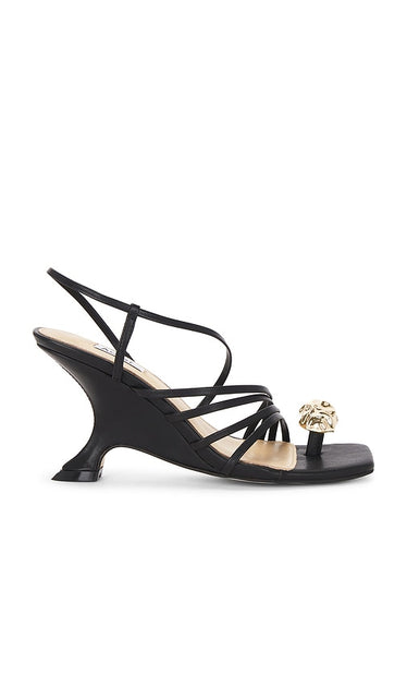 Acler Dylan Wedge in Black | Black Black Sandals for Women