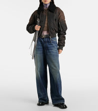 Acne Studios Cropped faux fur-trimmed bomber jacket